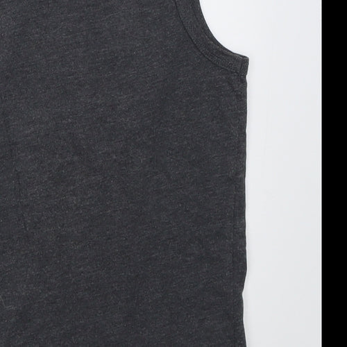 NEXT Boys Grey  Cotton Basic Tank Size 4 Years Crew Neck Pullover
