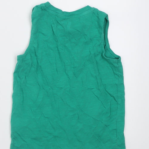 F&F Girls Green  Cotton Basic Tank Size 2-3 Years Crew Neck Pullover