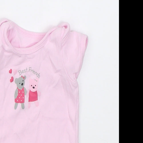 BHS Girls Pink  Cotton Babygrow One-Piece Size Newborn  Button - Best Friends