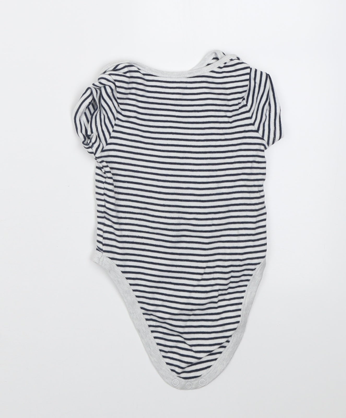 Primark Baby Grey Striped Cotton Babygrow One-Piece Size 9-12 Months  Button - I Woke up this cute