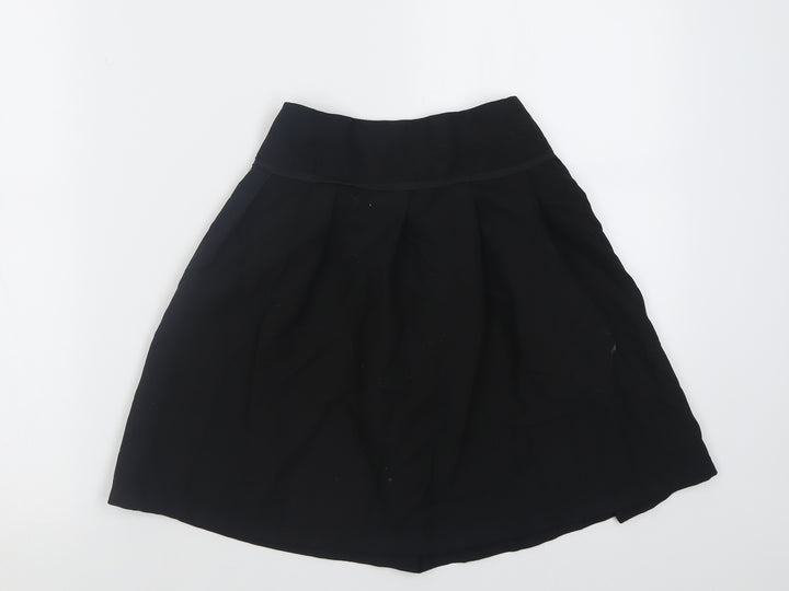 TU Girls Black  Polyester A-Line Skirt Size 9 Years  Regular Pull On - School Wear