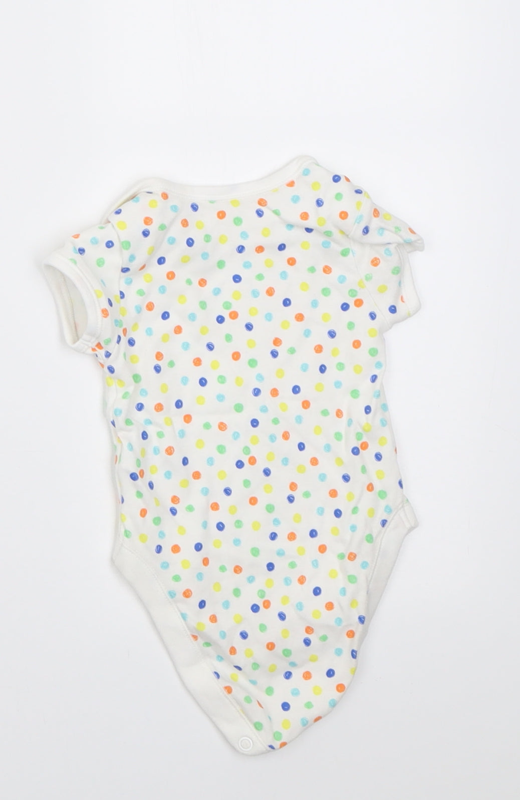 Primark Baby Multicoloured Polka Dot Cotton Babygrow One-Piece Size 3-6 Months  Button