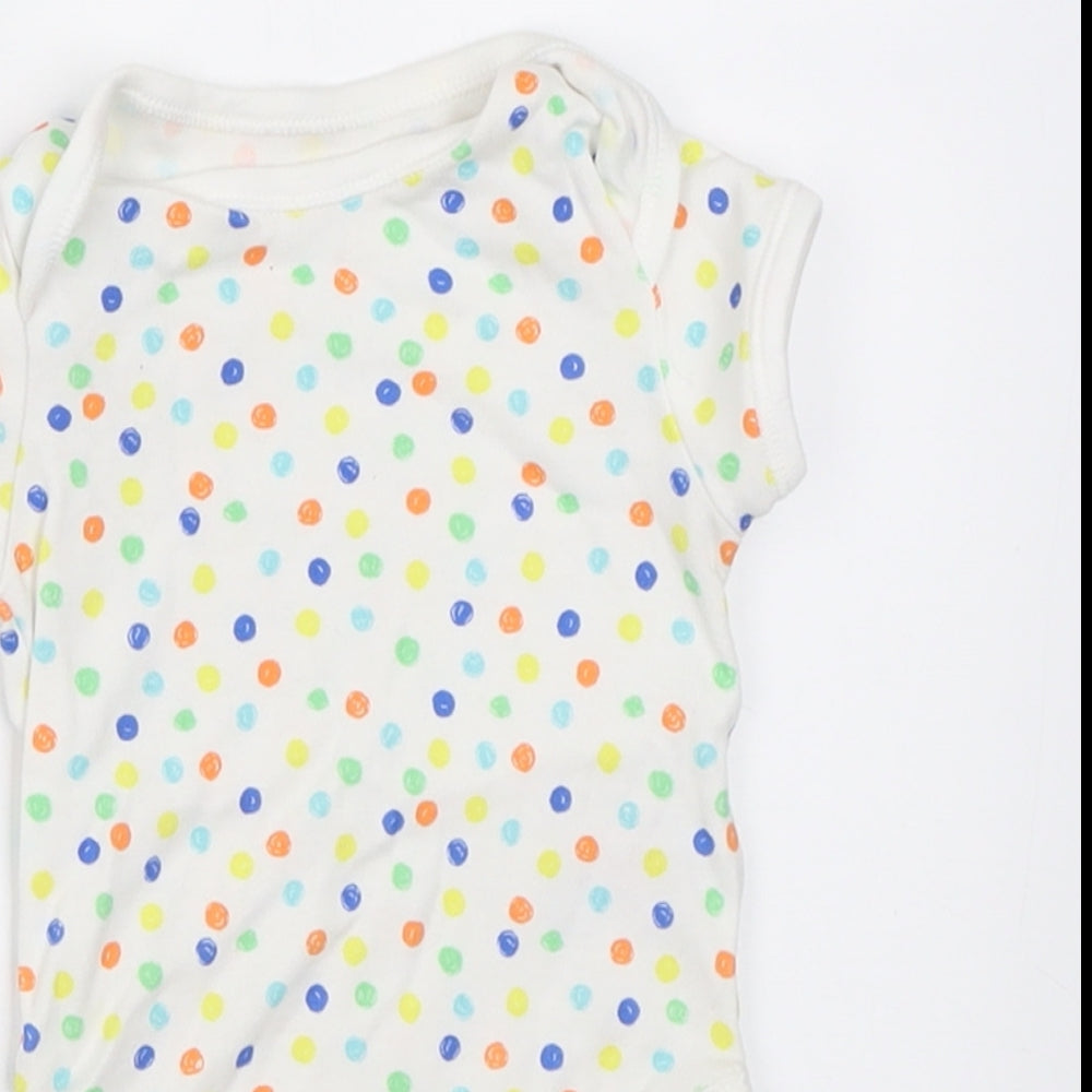 Primark Baby Multicoloured Polka Dot Cotton Babygrow One-Piece Size 3-6 Months  Button