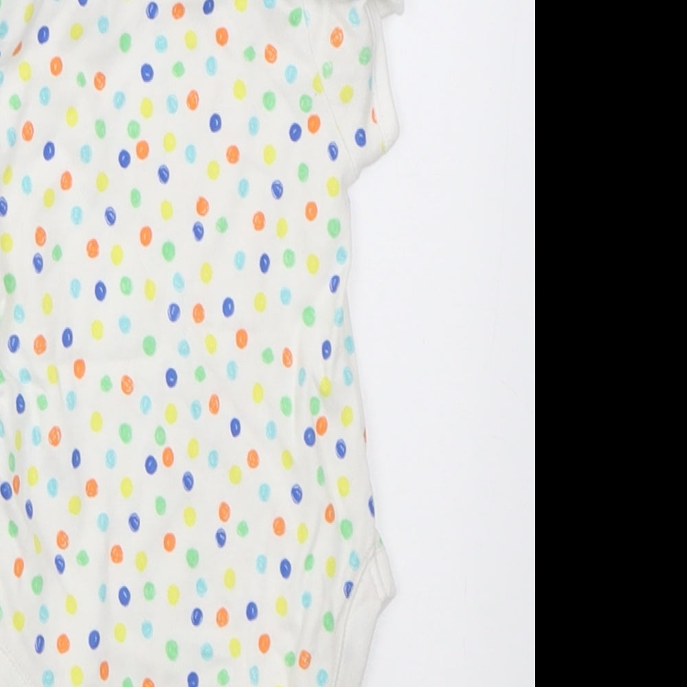 Primark Baby Multicoloured Polka Dot Cotton Babygrow One-Piece Size 3-6 Months  Button