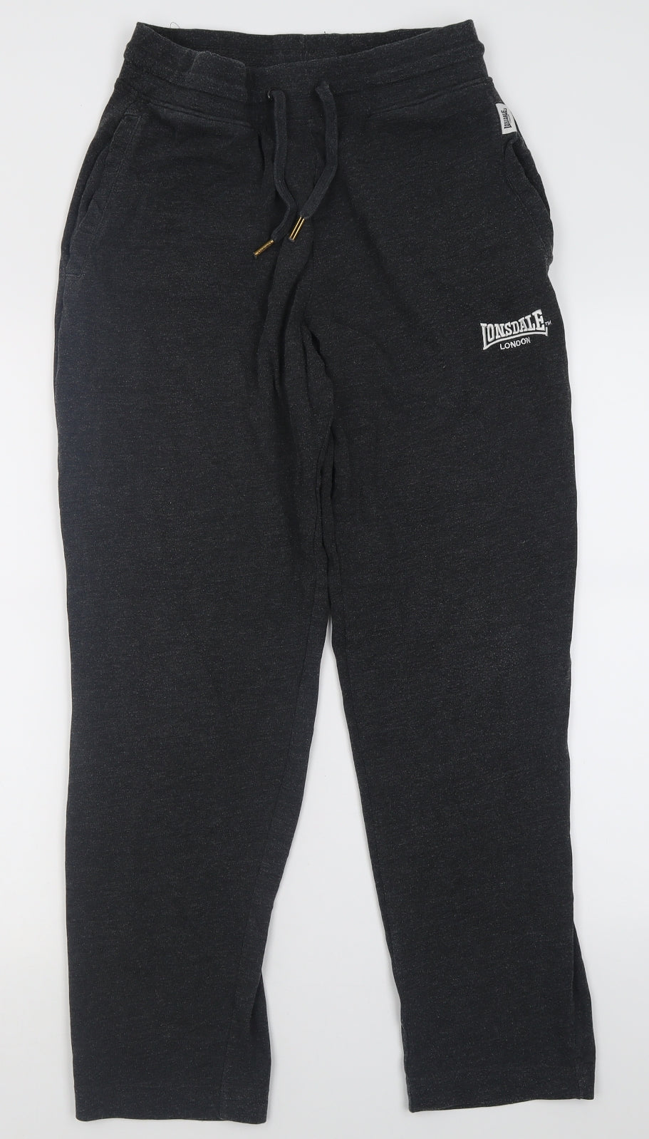 Lonsdale Mens Grey  Polyester Jogger Trousers Size M L30 in Regular Tie