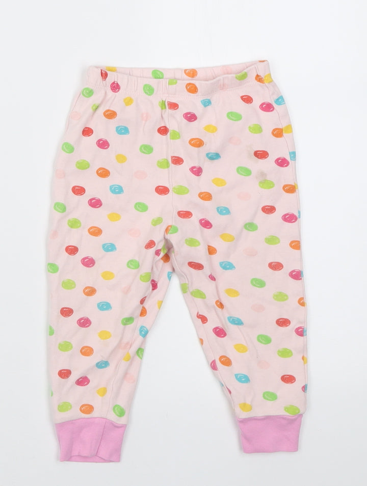 In the Night Garden Girls Pink Polka Dot Cotton Pyjama Pants Size 12-18 Months Pullover