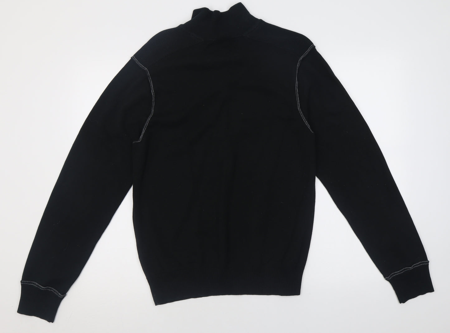 Nautica Mens Black High Neck  Cotton Pullover Jumper Size M