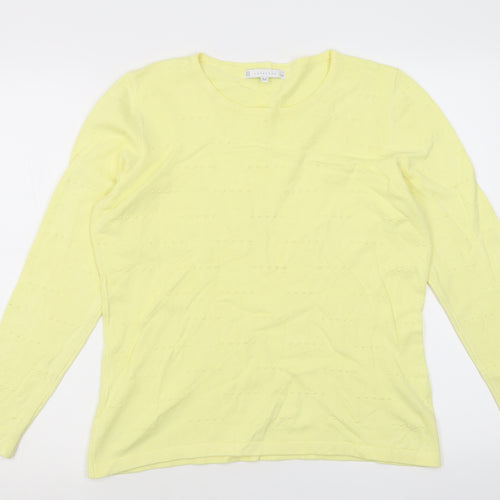 Lakeland Womens Yellow Crew Neck  Viscose Pullover Jumper Size M
