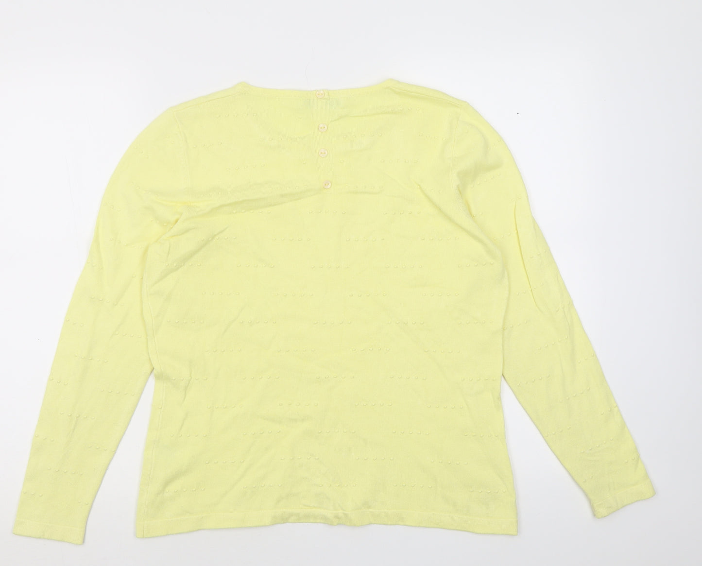 Lakeland Womens Yellow Crew Neck  Viscose Pullover Jumper Size M