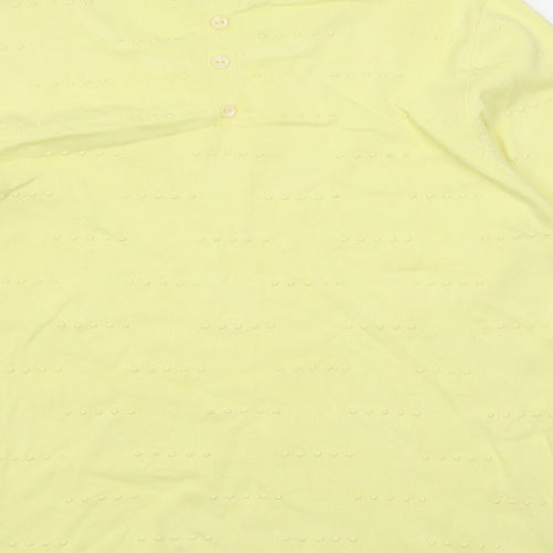 Lakeland Womens Yellow Crew Neck  Viscose Pullover Jumper Size M