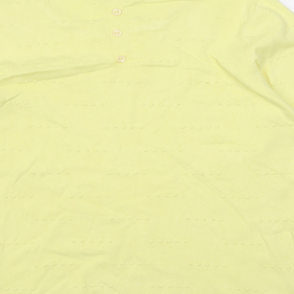 Lakeland Womens Yellow Crew Neck  Viscose Pullover Jumper Size M
