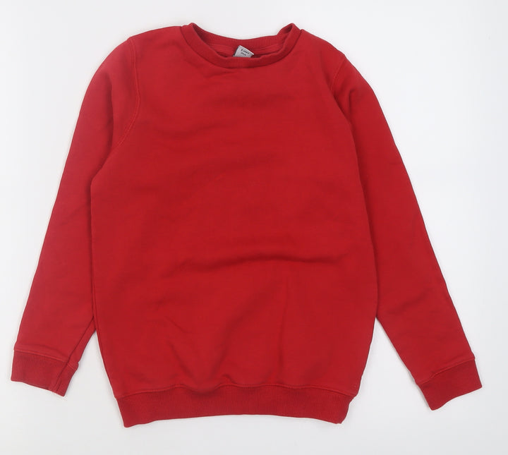 TU Boys Red  Cotton Pullover Sweatshirt Size 9 Years  Pullover - School Wear