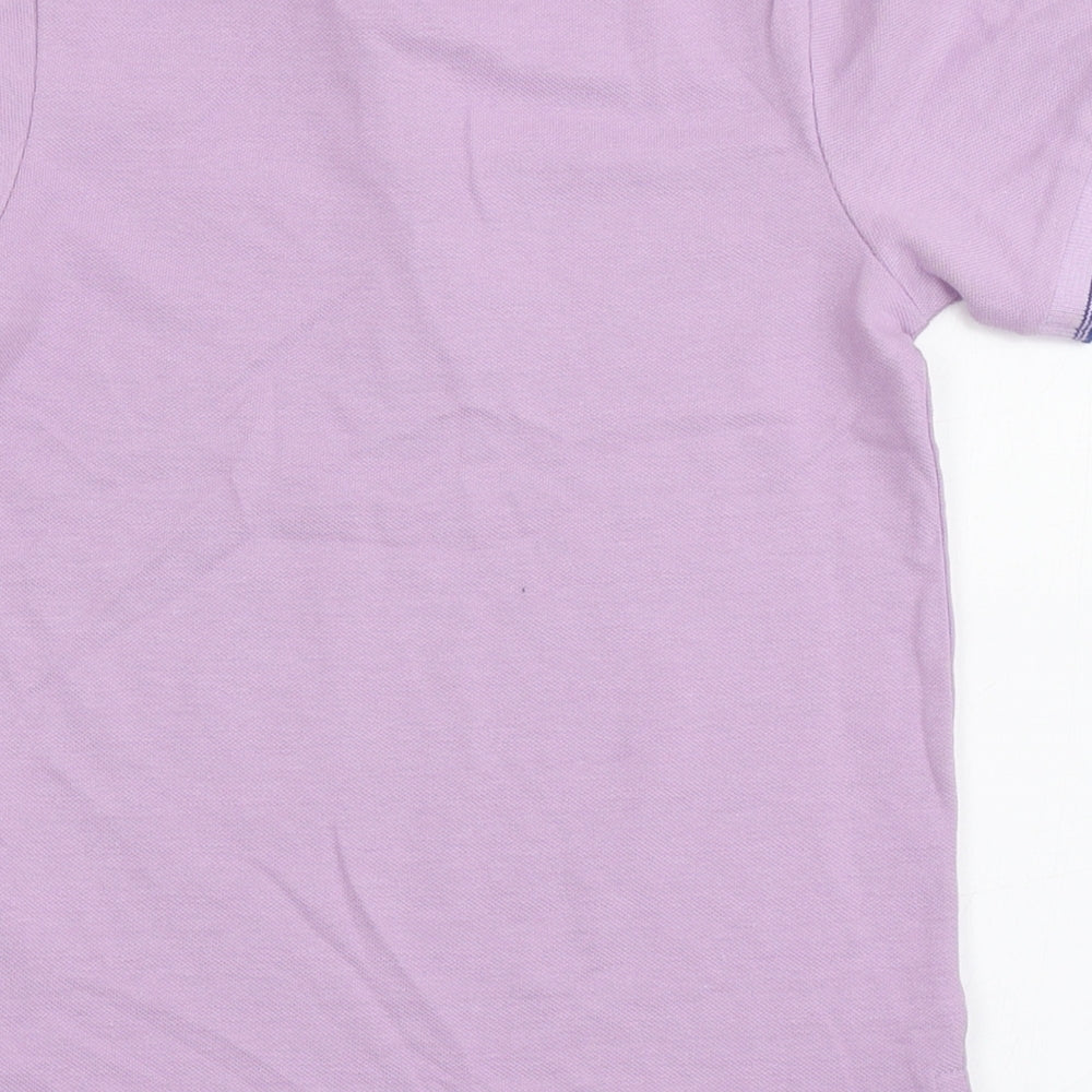 George Boys Purple  100% Cotton Basic Polo Size 5-6 Years Collared Button - Palm Tree