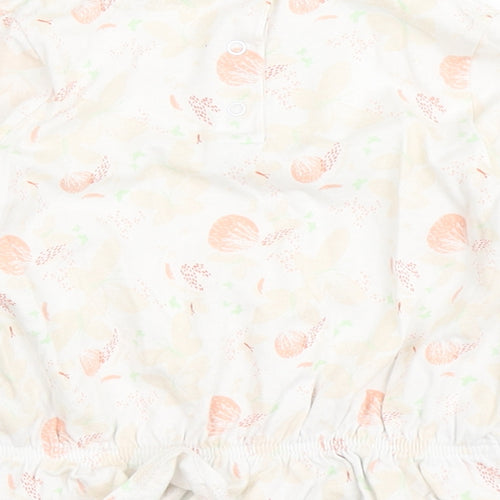 Vertbaudet Girls Ivory  100% Cotton Basic T-Shirt Size 2 Years Round Neck Pullover - Butterfly