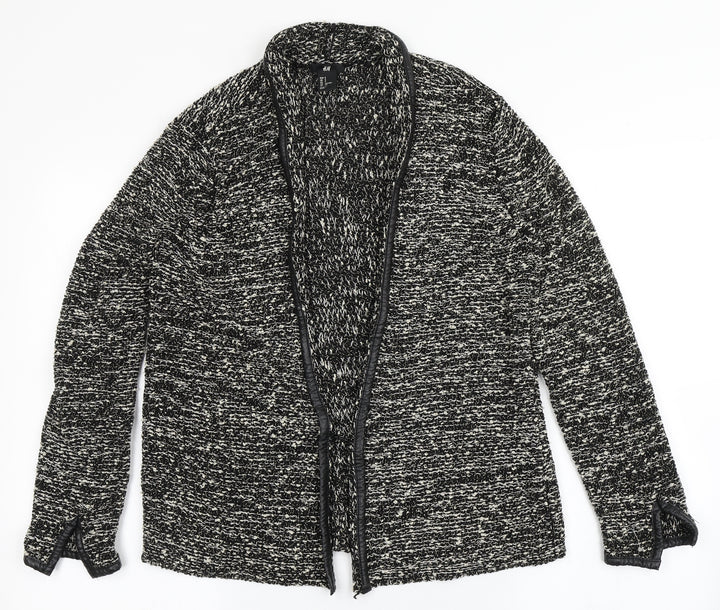 H&M Womens Black V-Neck  Acrylic Cardigan Jumper Size S