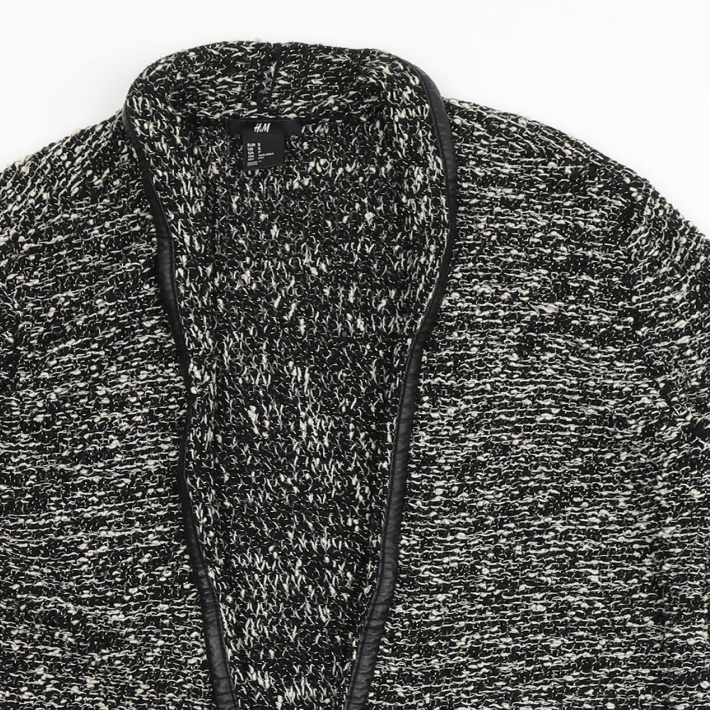H&M Womens Black V-Neck  Acrylic Cardigan Jumper Size S