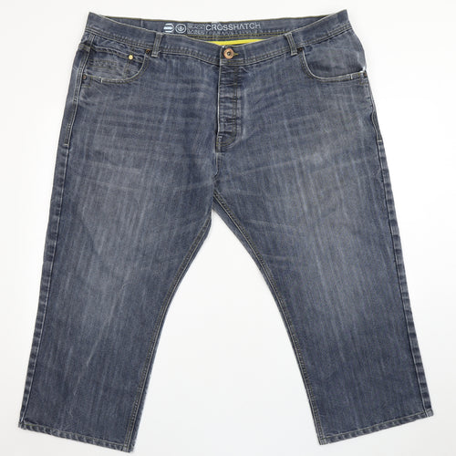 Crosshatch Mens Blue  Cotton Straight Jeans Size 46 L24 in Regular Button