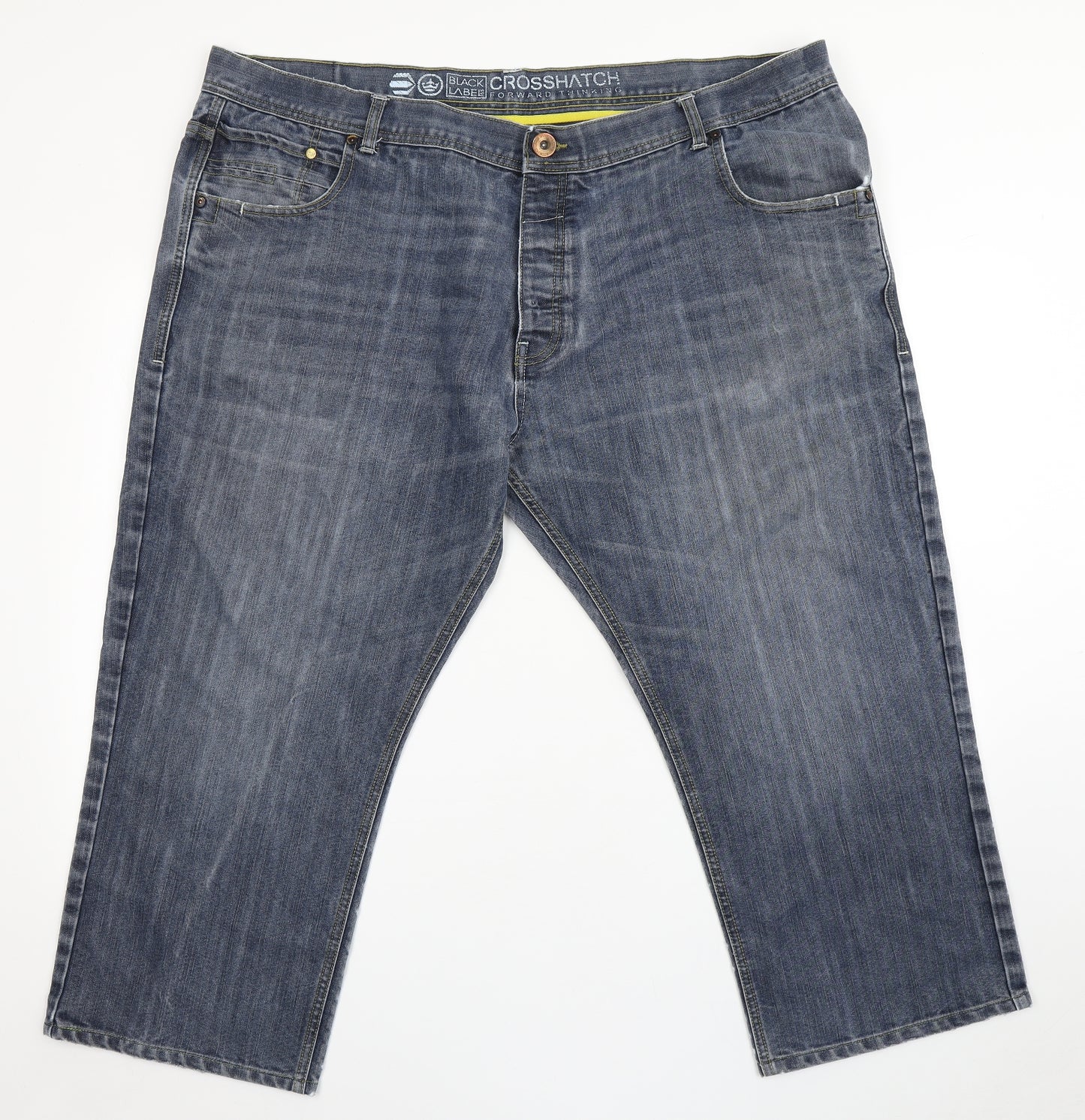 Crosshatch Mens Blue  Cotton Straight Jeans Size 46 L24 in Regular Button