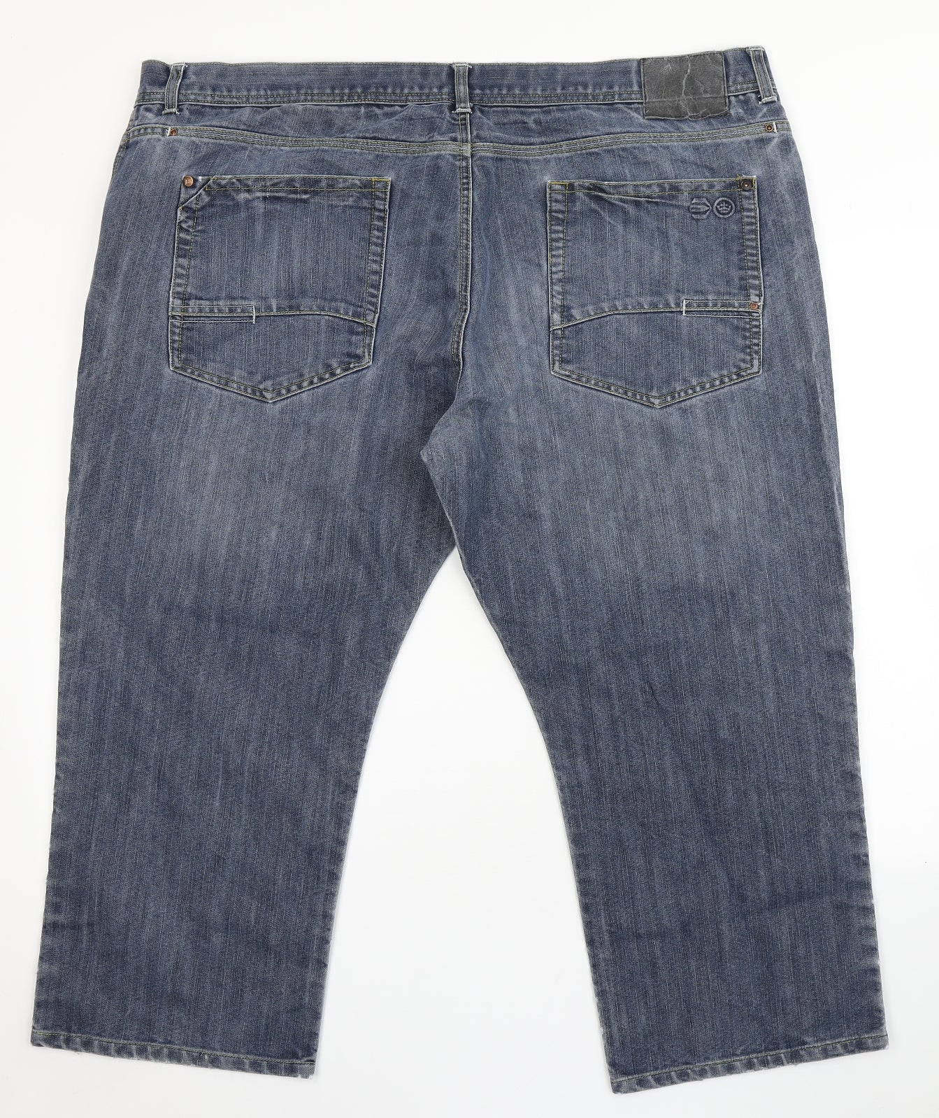 Crosshatch Mens Blue  Cotton Straight Jeans Size 46 L24 in Regular Button