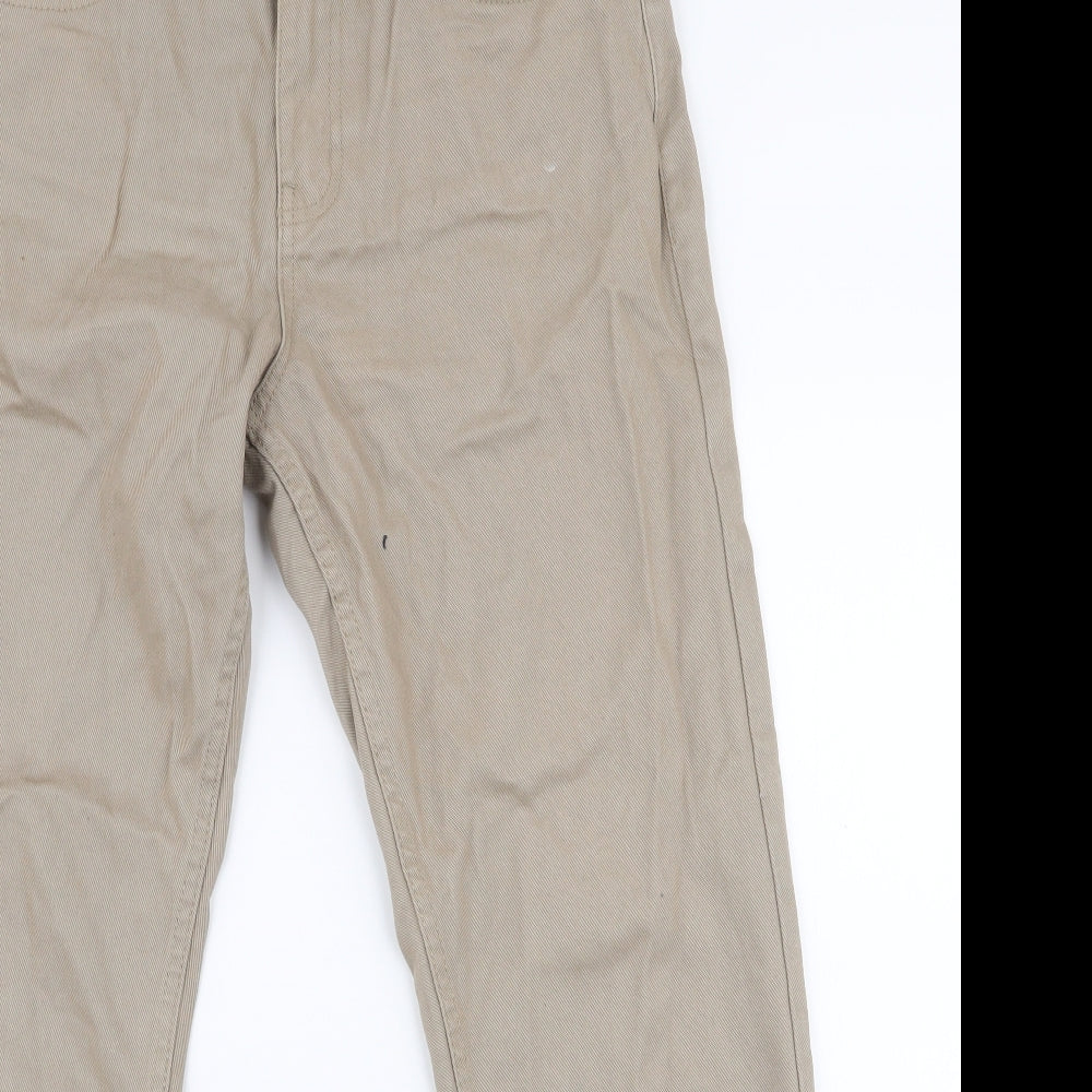 Life & Glory Mens Brown  Cotton Chino Trousers Size 32 L29 in Regular Zip