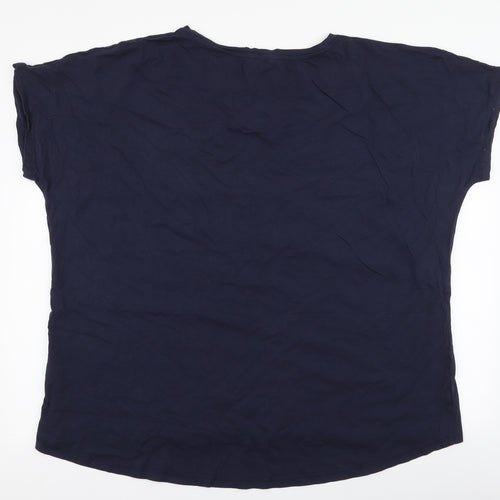 Yours Womens Blue  100% Cotton Jersey T-Shirt Size 26 Round Neck
