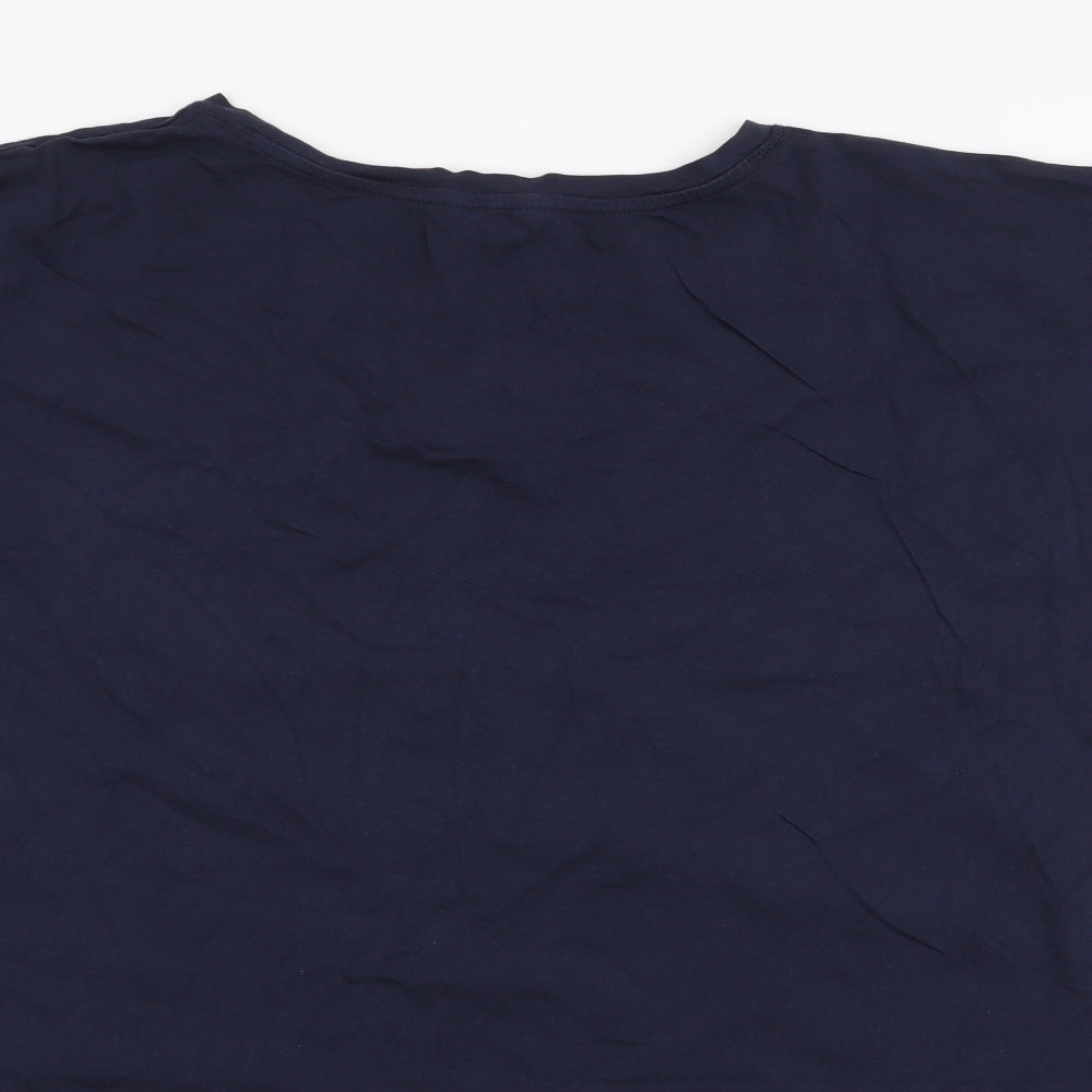 Yours Womens Blue  100% Cotton Jersey T-Shirt Size 26 Round Neck