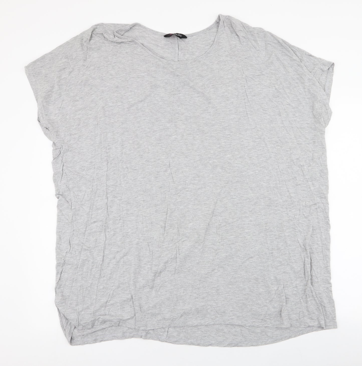 Yours Womens Grey  Viscose Jersey T-Shirt Size 22 Round Neck