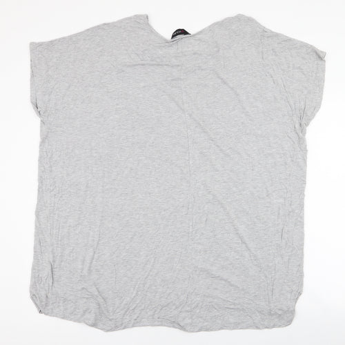 Yours Womens Grey  Viscose Jersey T-Shirt Size 22 Round Neck