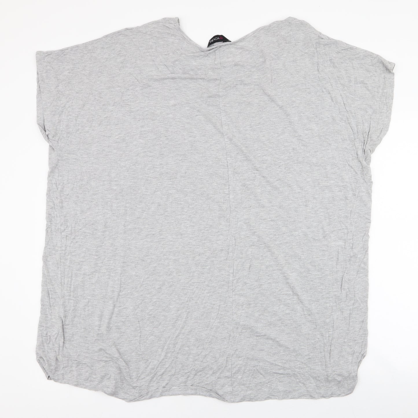 Yours Womens Grey  Viscose Jersey T-Shirt Size 22 Round Neck