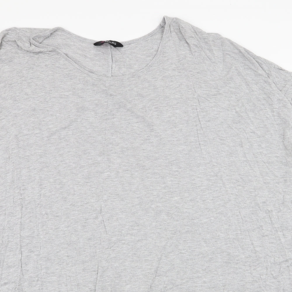 Yours Womens Grey  Viscose Jersey T-Shirt Size 22 Round Neck