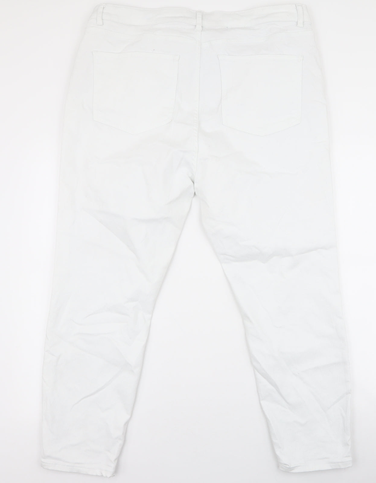 Denim 365 Womens White  Cotton Skinny Jeans Size 20 L25 in Slim Zip