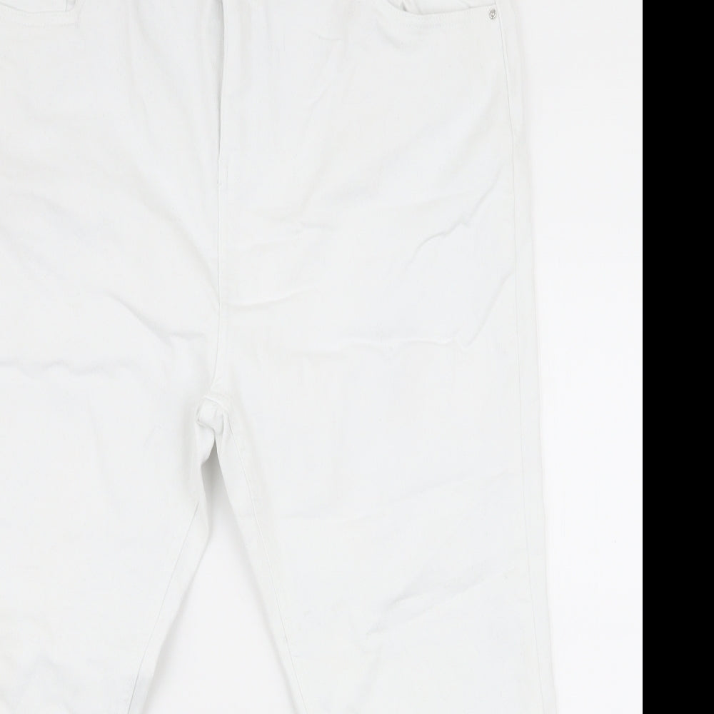 Denim 365 Womens White  Cotton Skinny Jeans Size 20 L25 in Slim Zip