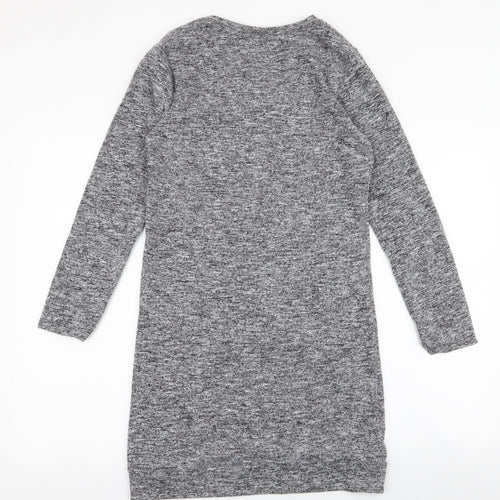 Zarra Gembos Womens Grey  Polyester Jumper Dress  Size 8  Round Neck Pullover - Shirt insert