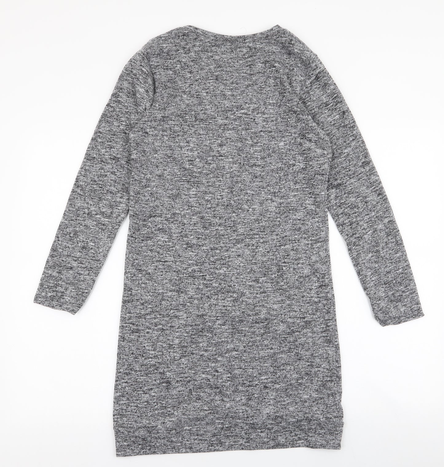 Zarra Gembos Womens Grey  Polyester Jumper Dress  Size 8  Round Neck Pullover - Shirt insert