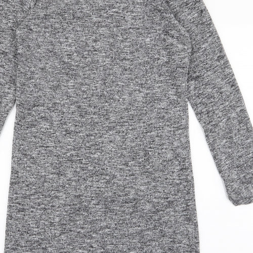Zarra Gembos Womens Grey  Polyester Jumper Dress  Size 8  Round Neck Pullover - Shirt insert