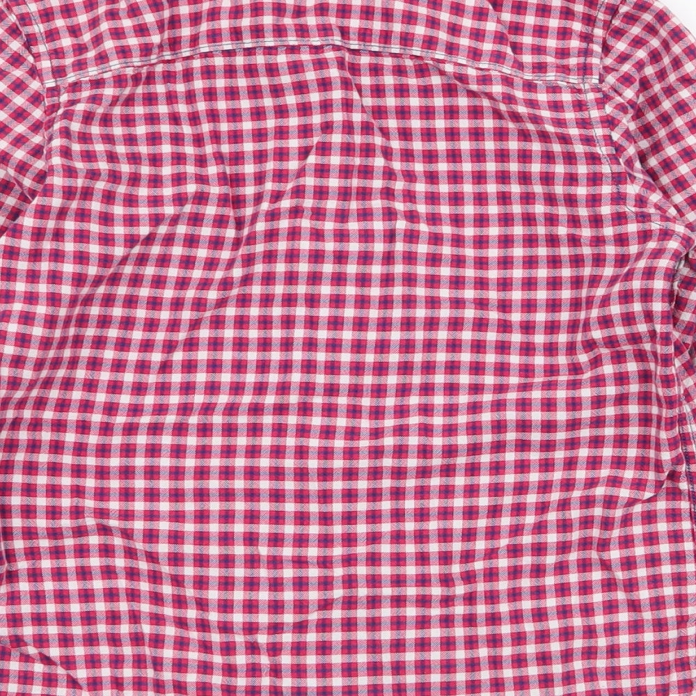 NEXT Boys Multicoloured Plaid 100% Cotton Jersey Button-Up Size 8 Years Collared Button