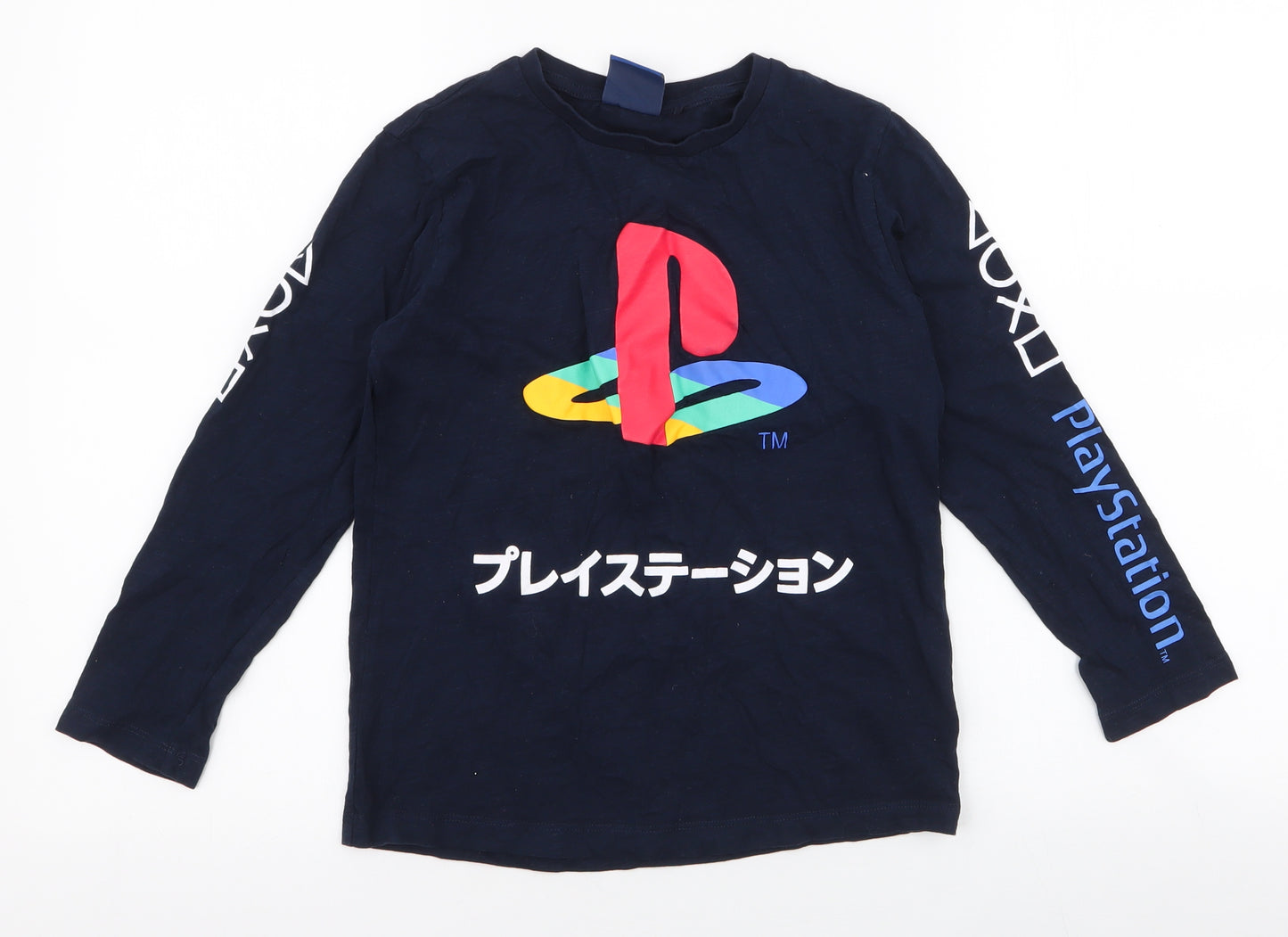 NEXT Boys Blue  100% Cotton Jersey T-Shirt Size 8 Years Round Neck Pullover - Playstation