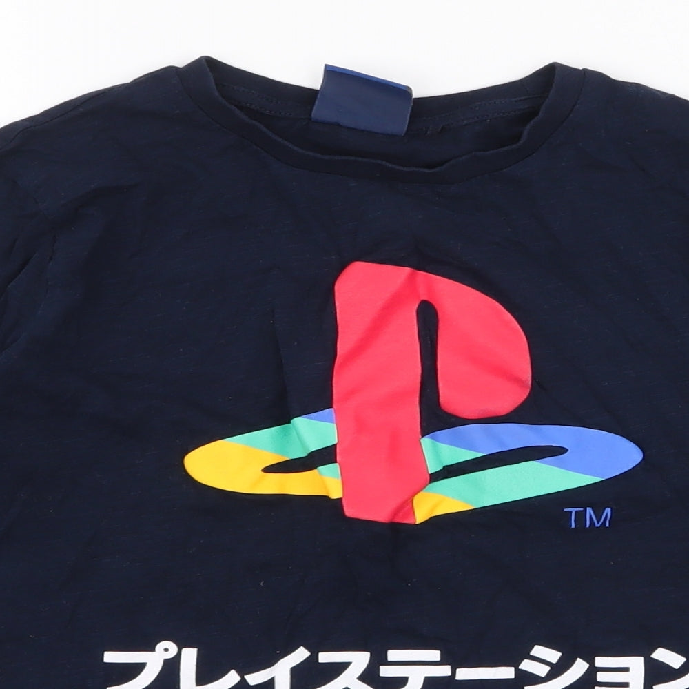 NEXT Boys Blue  100% Cotton Jersey T-Shirt Size 8 Years Round Neck Pullover - Playstation