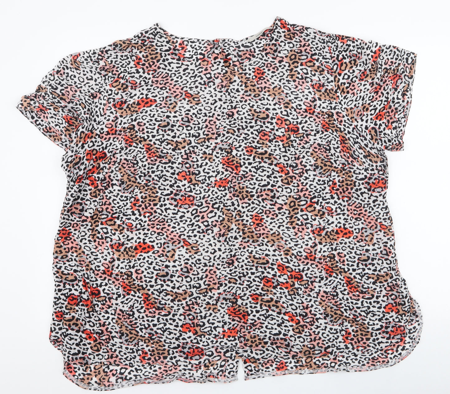 George Womens Multicoloured Animal Print Viscose Basic Blouse Size 22 Round Neck