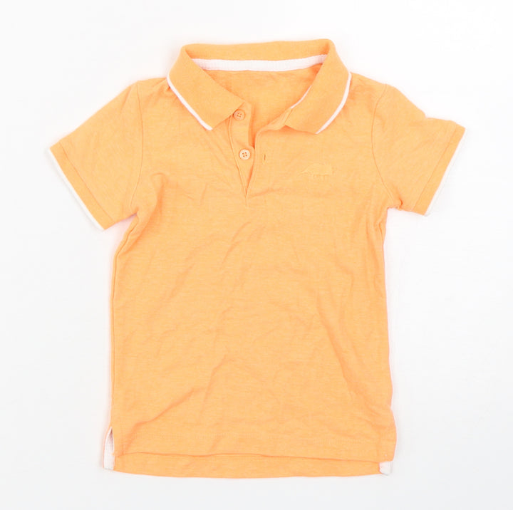 Dunnes Stores Boys Orange  Polyester Basic Polo Size 2-3 Years Collared Pullover