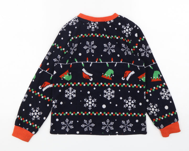 Star Boys Multicoloured Geometric Polyester Pyjama Top Size 7-8 Years Pullover - Christmas