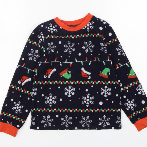 Star Boys Multicoloured Geometric Polyester  Pyjama Top Size 7-8 Years  Pullover - Christmas