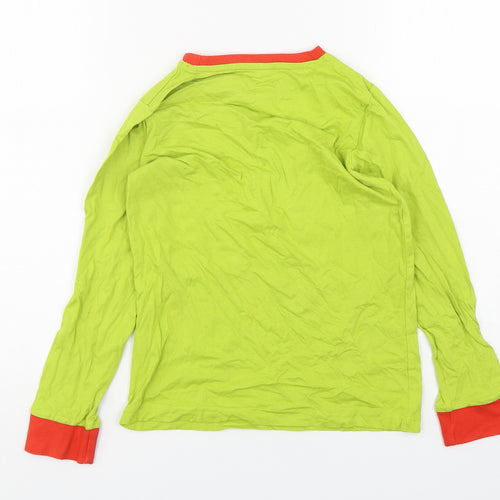 Dr Seuss Boys Green Solid Cotton  Pyjama Top Size 8-9 Years  Pullover - The Grinch