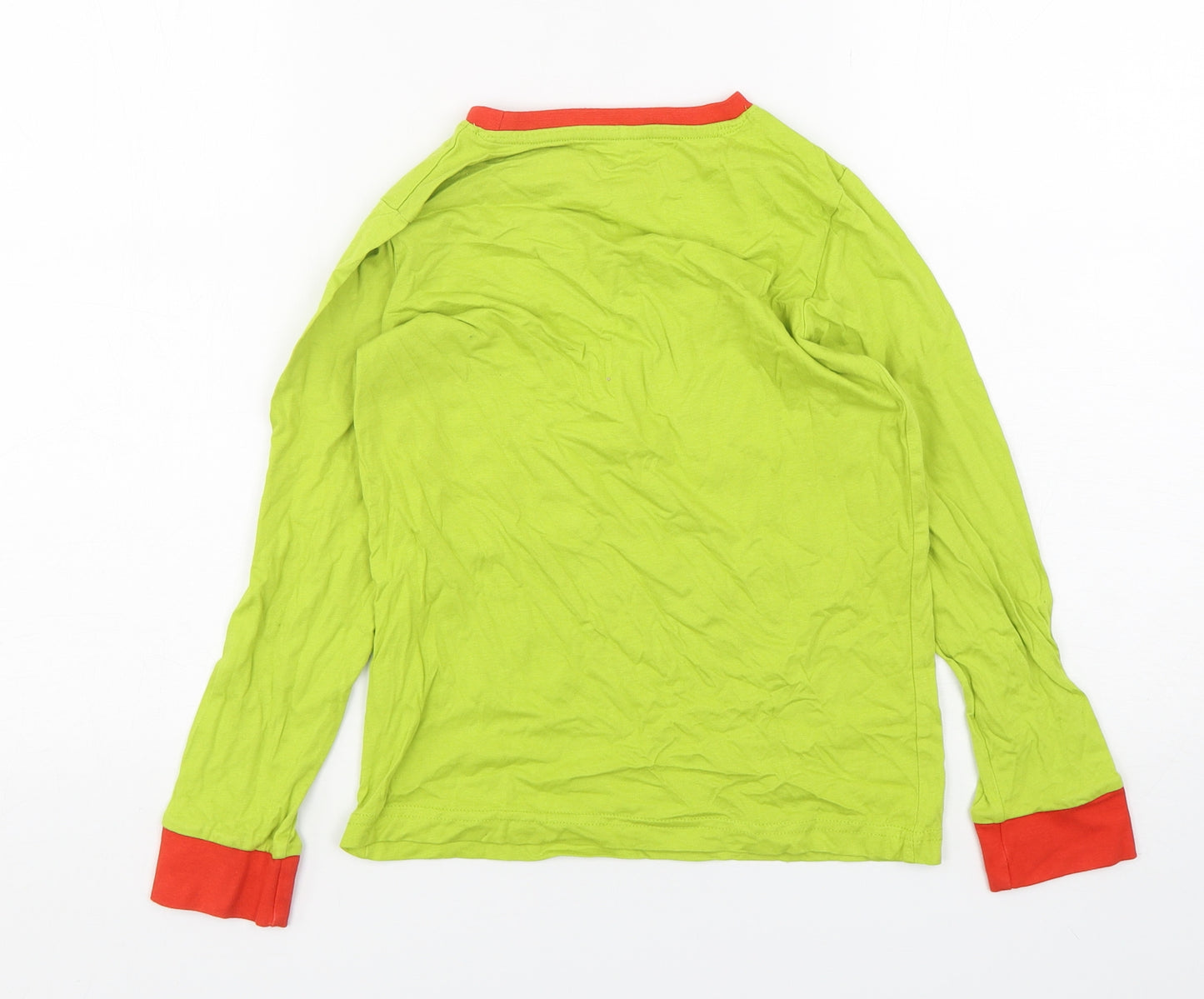 Dr Seuss Boys Green Solid Cotton  Pyjama Top Size 8-9 Years  Pullover - The Grinch