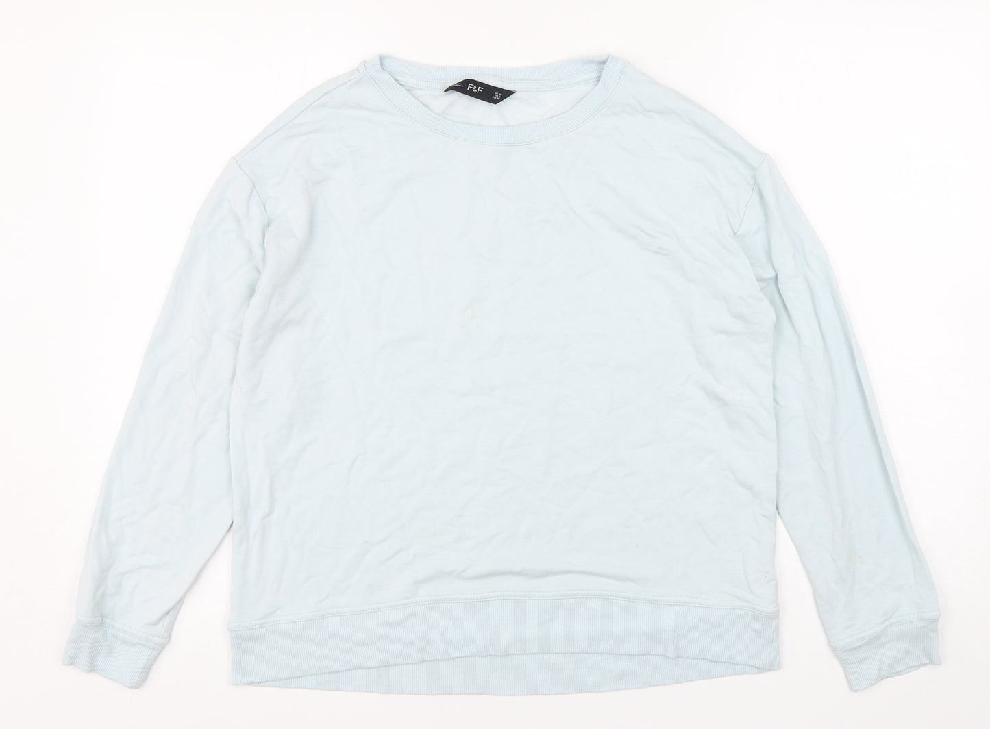F&F Womens Blue  Viscose Pullover Sweatshirt Size 10  Pullover