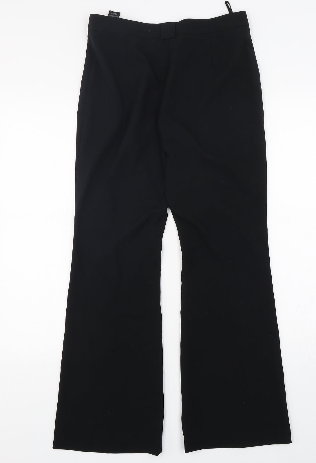 Marks and Spencer Womens Black  Polyester Trousers  Size 8 L29 in Regular Hook & Eye