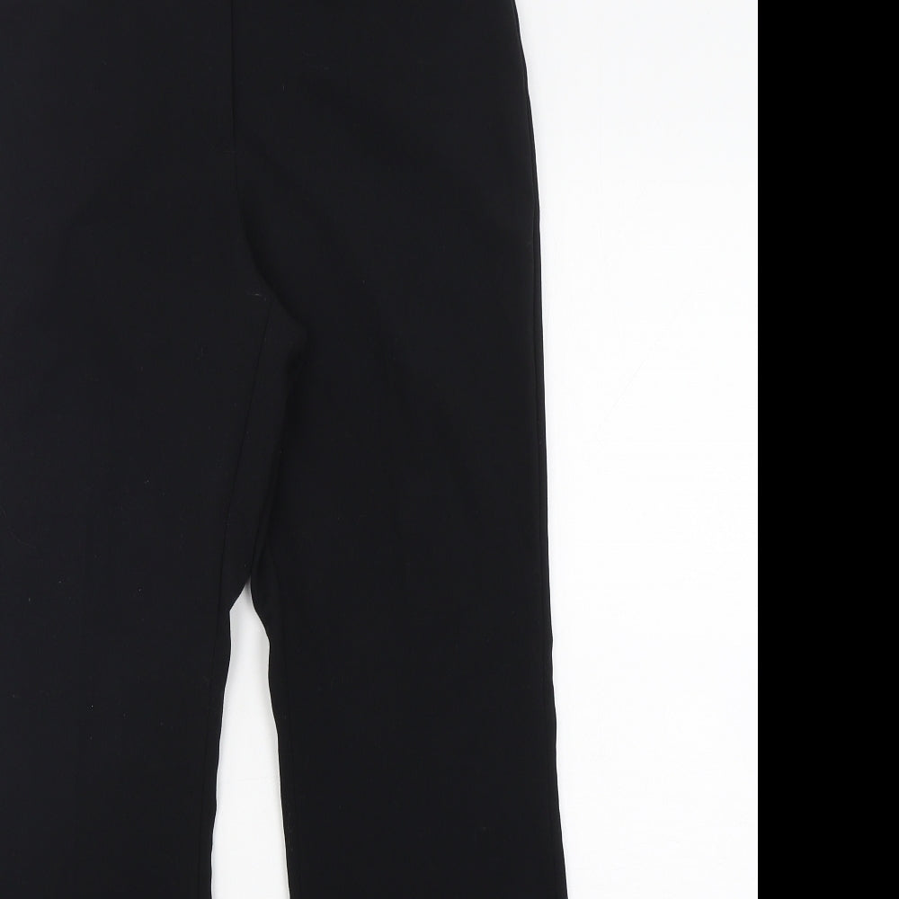 Marks and Spencer Womens Black  Polyester Trousers  Size 8 L29 in Regular Hook & Eye