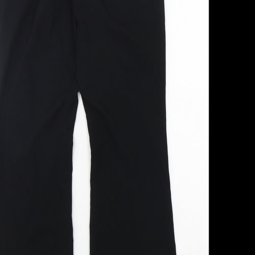 Marks and Spencer Womens Black  Polyester Trousers  Size 8 L29 in Regular Hook & Eye