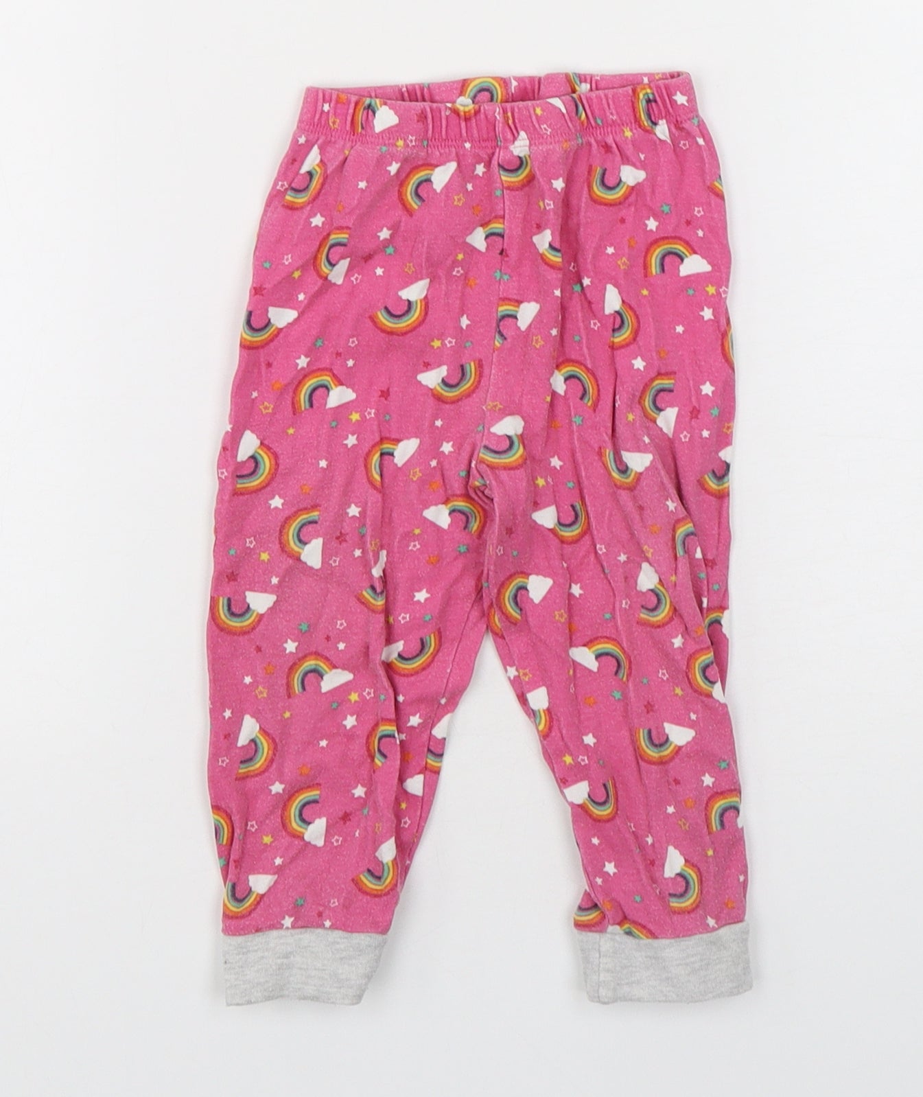 Primark Girls Pink Geometric Cotton  Pyjama Pants Size 12-18 Months