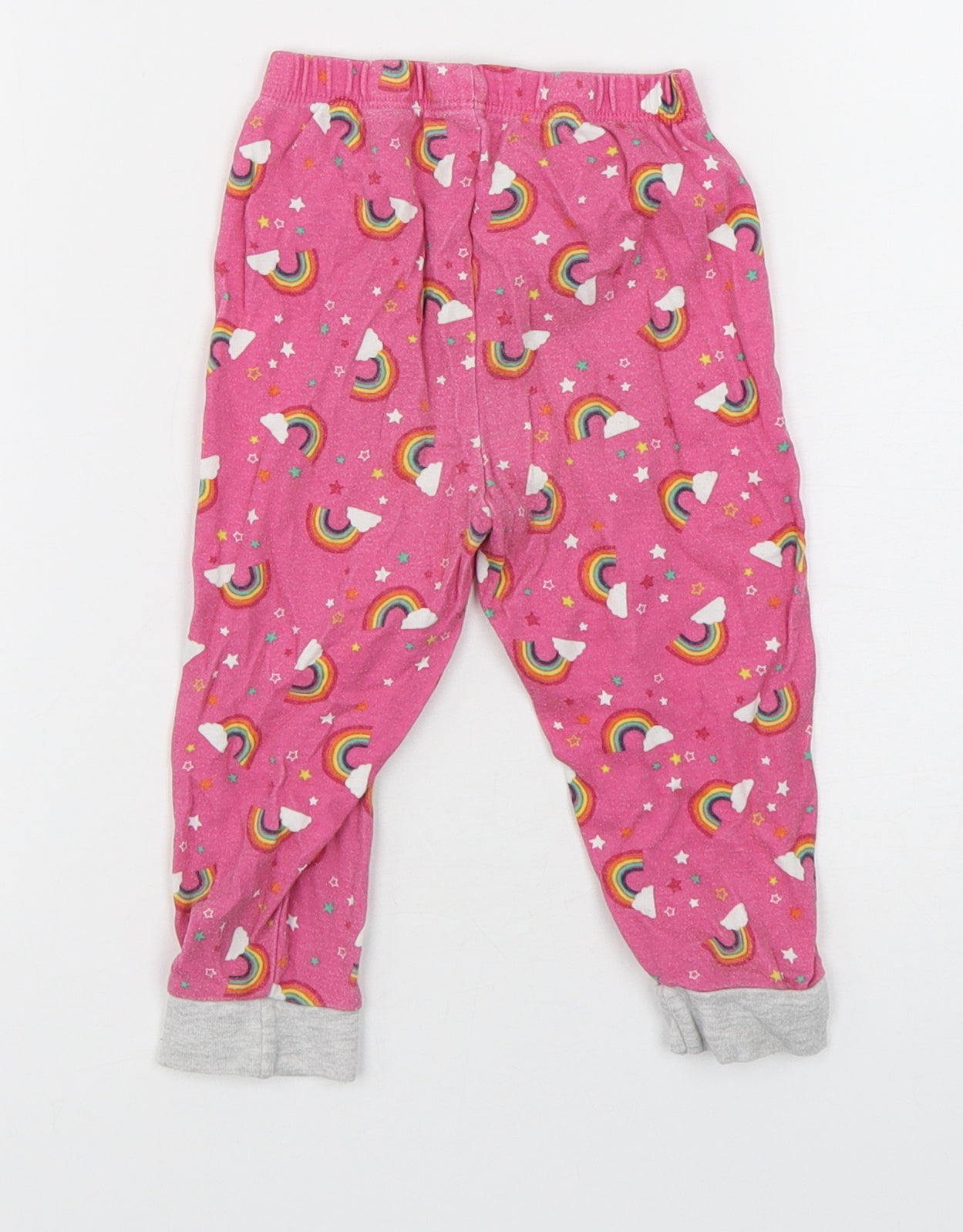 Primark Girls Pink Geometric Cotton  Pyjama Pants Size 12-18 Months